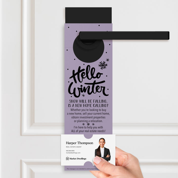 Hello Winter | Real Estate Door Hangers Holiday Door Hanger Market Dwellings