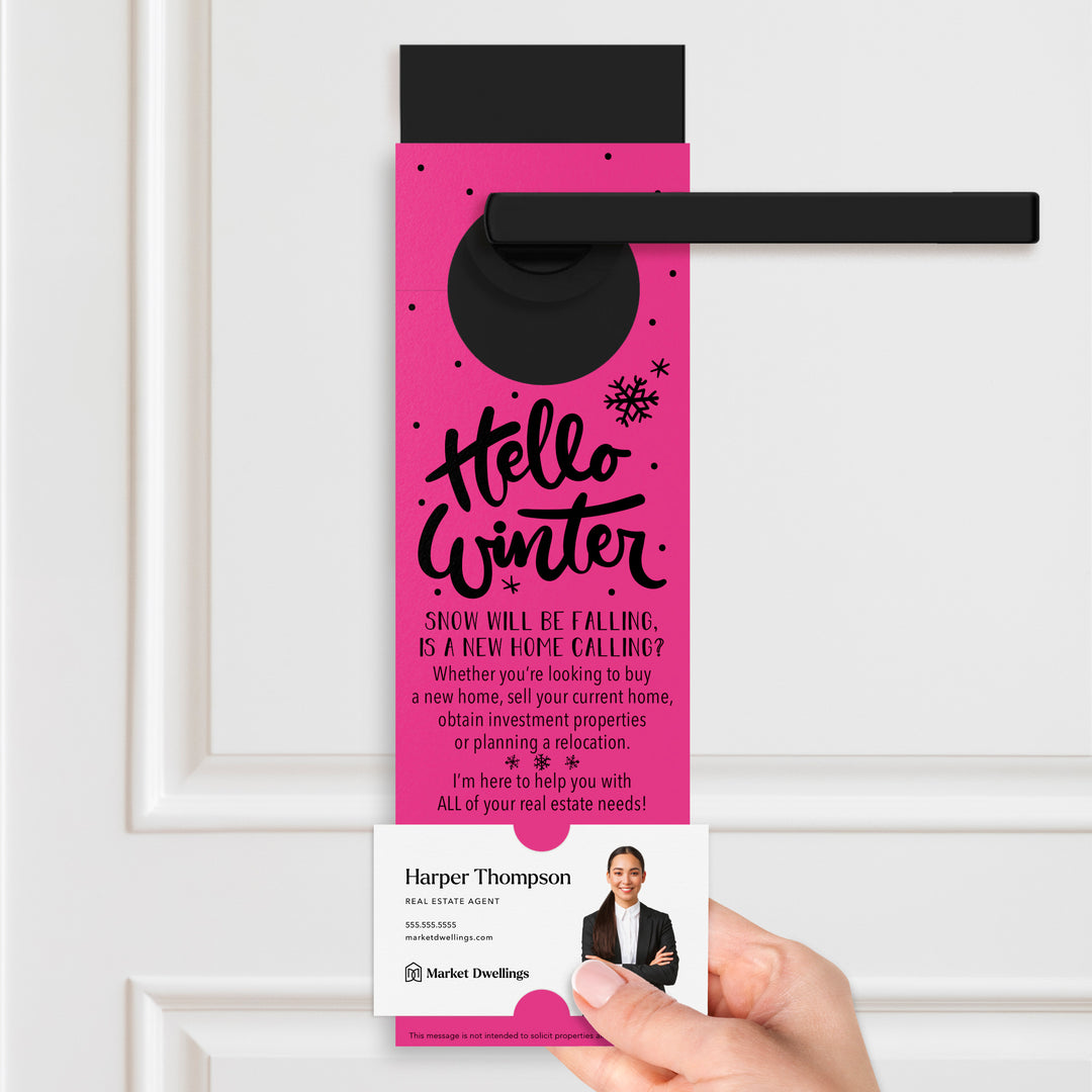Hello Winter | Real Estate Door Hangers Holiday Door Hanger Market Dwellings