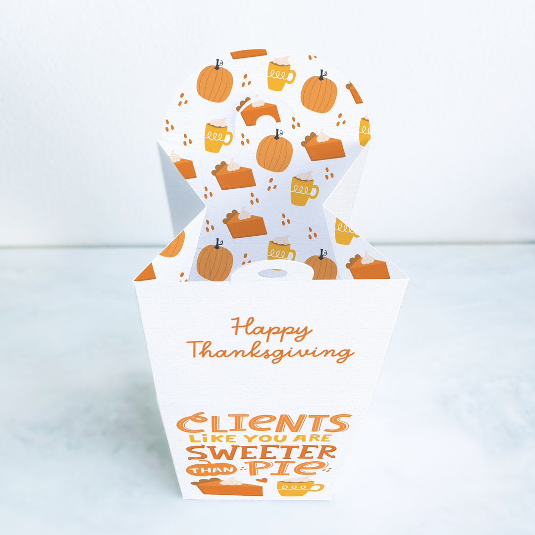 Clients Like You Are Sweeter Than Pie Pop By Box | Thanksgiving | Real Estate | 12-BX1 Holiday Pop By Box Market Dwellings