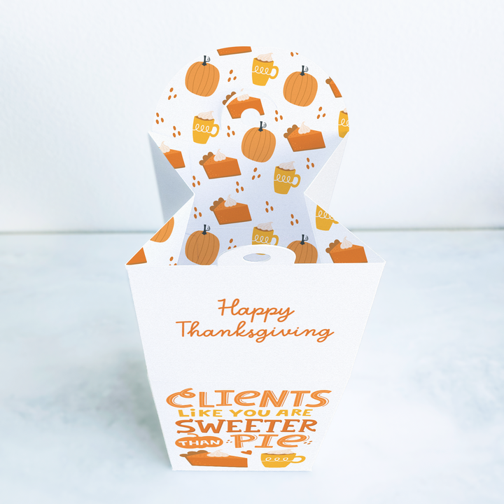 Clients Like You Are Sweeter Than Pie Pop By Box | Thanksgiving | Real Estate | 12-BX1 Holiday Pop By Box Market Dwellings