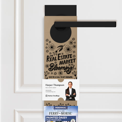 The Real Estate Market Is Blooming! | Door Hangers Season Door Hanger Market Dwellings KRAFT 10