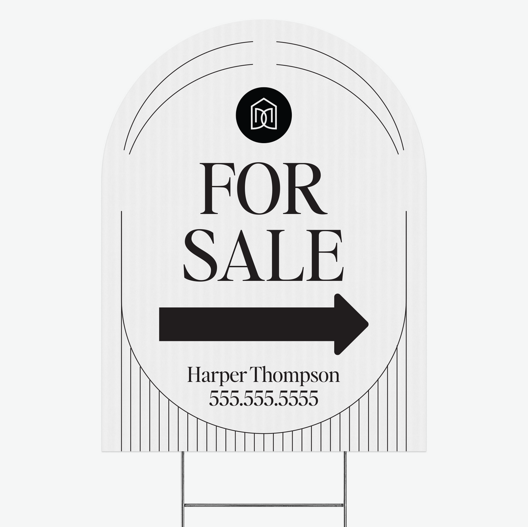 Customizable | Arch Real Estate Yard Sign | DSY1-A-1 Yard Sign Market Dwellings FOR SALE WHITE