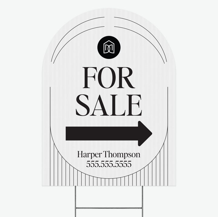 Customizable | Arch Real Estate Yard Sign | DSY1-A-1 Yard Sign Market Dwellings FOR SALE WHITE