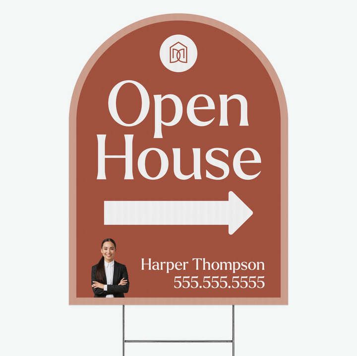 Customizable | Arch Real Estate Yard Sign | DSY1-A-2 Yard Sign Market Dwellings OPEN HOUSE