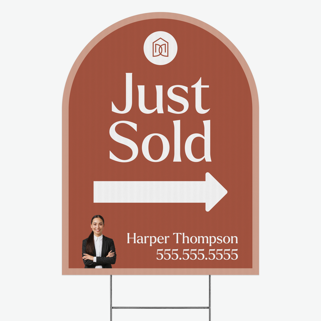 Customizable | Arch Real Estate Yard Sign | DSY1-A-2 Yard Sign Market Dwellings JUST SOLD
