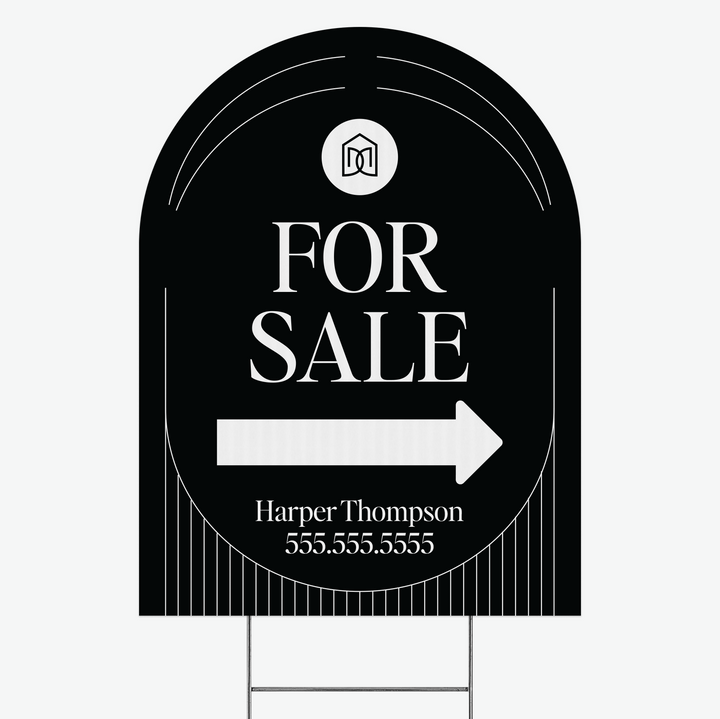 Customizable | Arch Real Estate Yard Sign | DSY1-A-1 Yard Sign Market Dwellings FOR SALE BLACK