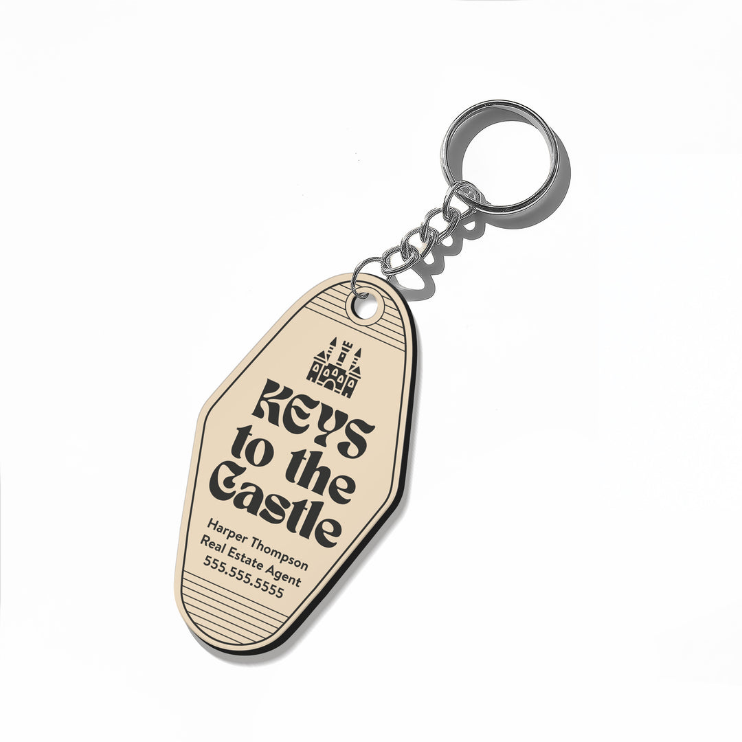 Customizable Keys To The Castle Keychains Keychain Market Dwellings BEIGE SILVER
