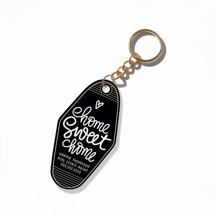 Customizable Home Sweet Home Keychains Keychain Market Dwellings BLACK GOLD