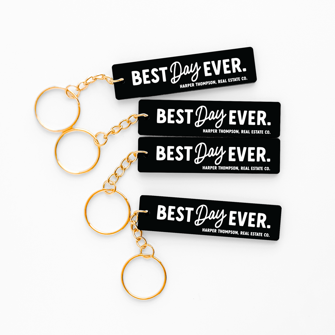 Customizable Best Day Ever Keychains Keychain Market Dwellings BLACK GOLD