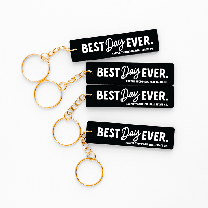 Customizable Best Day Ever Keychains Keychain Market Dwellings BLACK GOLD
