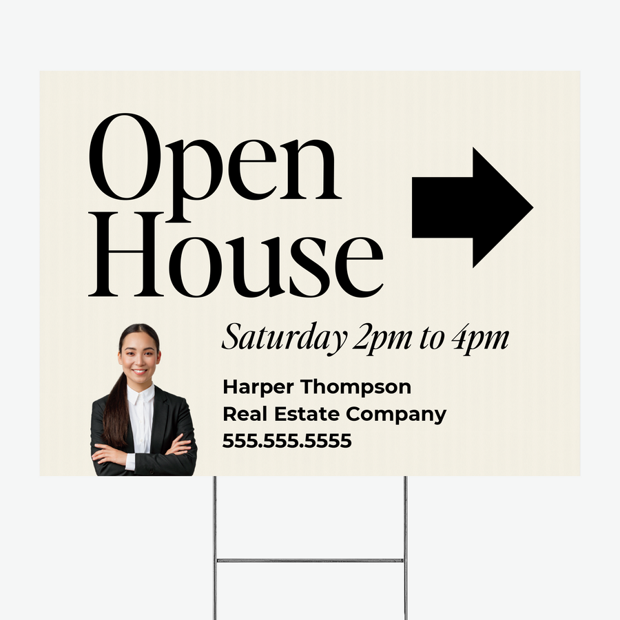 Customizable | Open House Real Estate Yard Sign | DSY-26 Yard Sign Market Dwellings