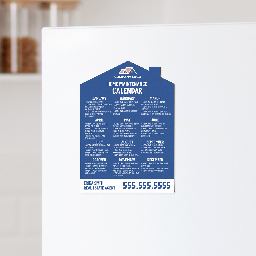 Customizable | Home Maintenance Refrigerator Magnets | DSM-18-AB Magnet Market Dwellings COBALT  