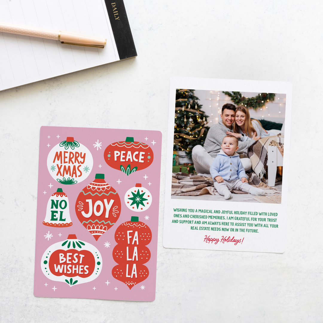 Set of Christmas Ornaments | Christmas Mailers | Envelopes Included | M24-M006