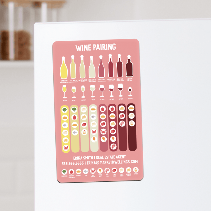 Customizable | Wine Pairing Guide Refrigerator Magnets | DSM-14-AB Magnet Market Dwellings PINK SHERBET  