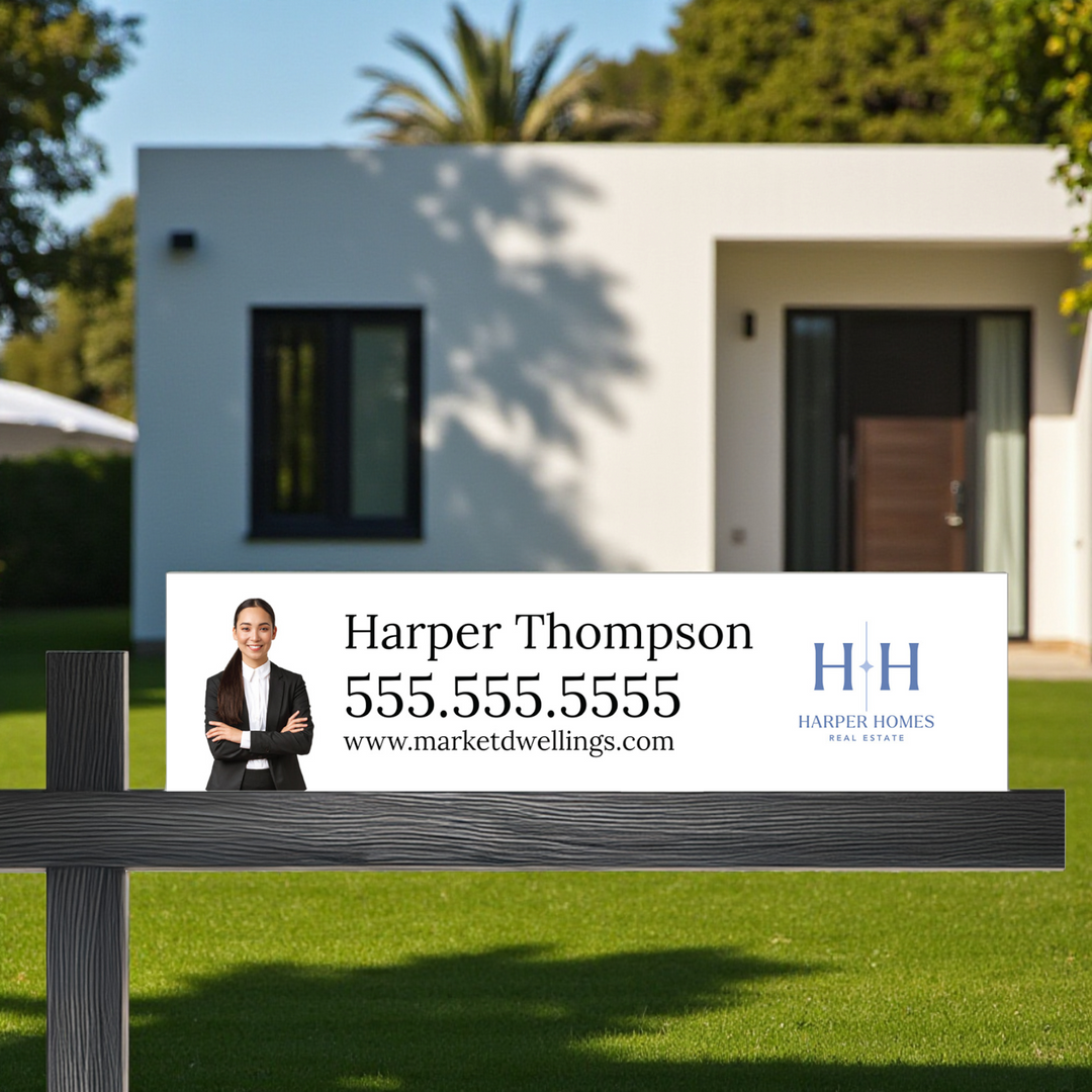 Customizable Real Estate Sign Rider | DSR-7 Sign Rider Market Dwellings