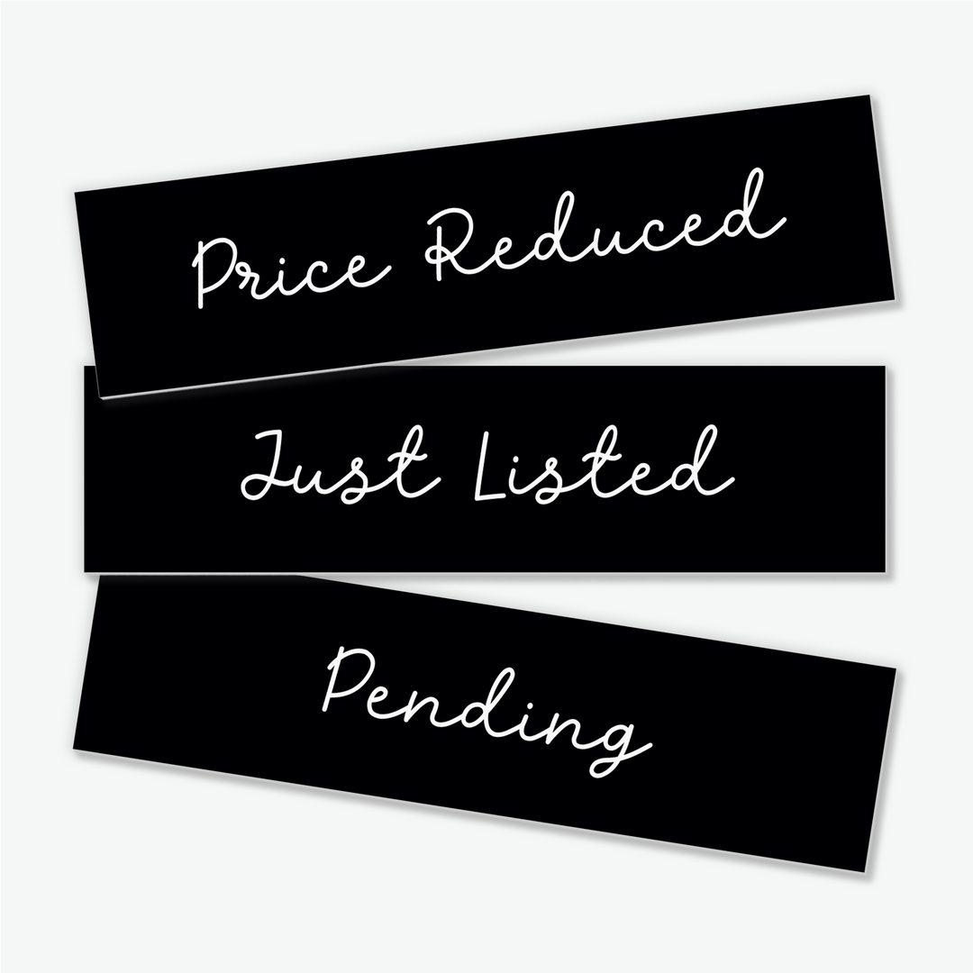 Set of 10 | Customizable Real Estate Sign Riders | DSR-4 Sign Rider Market Dwellings