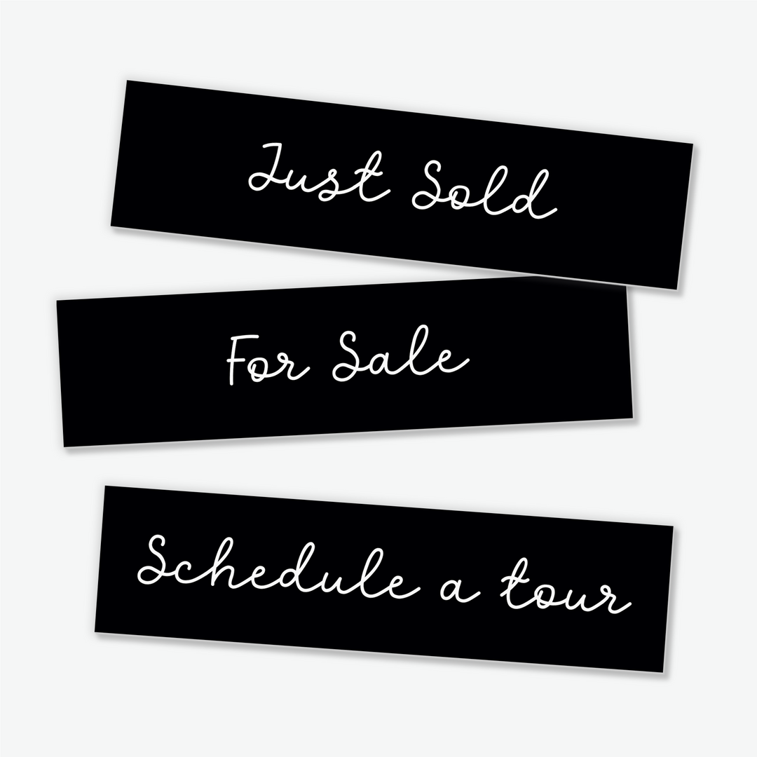 Set of 10 | Customizable Real Estate Sign Riders | DSR-4 Sign Rider Market Dwellings