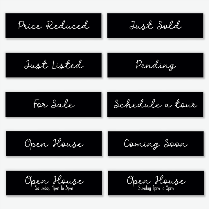 Set of 10 | Customizable Real Estate Sign Riders | DSR-4 Sign Rider Market Dwellings
