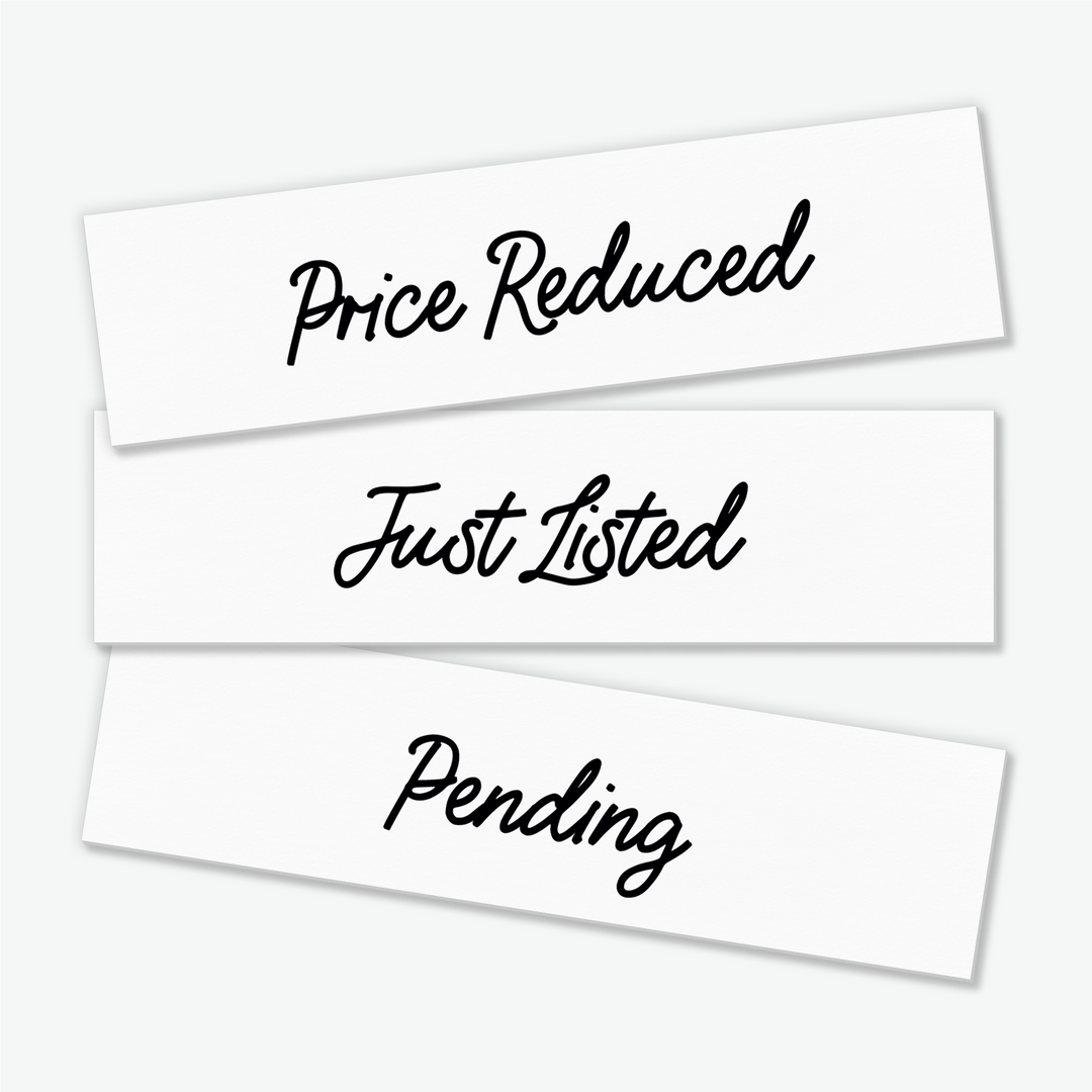 Set of 10 | Customizable Real Estate Sign Riders | DSR-5 Sign Rider Market Dwellings