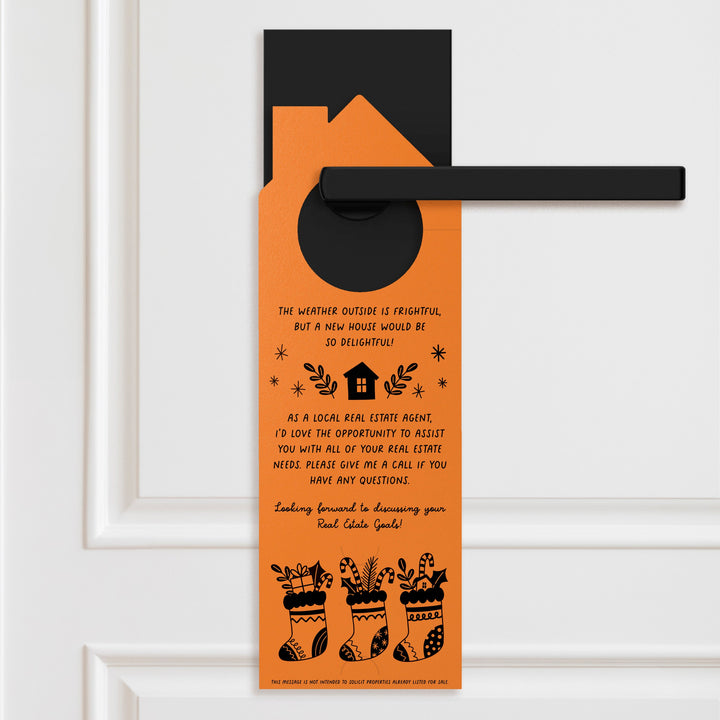 Let Me Help You Find A New Home To Hang Your Stockings | Christmas Door Hangers | 112-DH002 Door Hanger Market Dwellings LIGHT PINK