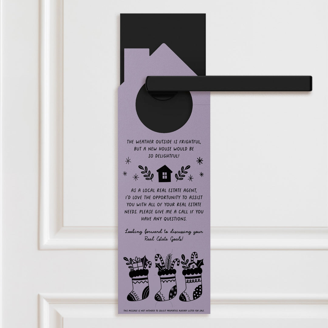 Let Me Help You Find A New Home To Hang Your Stockings Door Hangers Holiday Door Hanger Market Dwellings