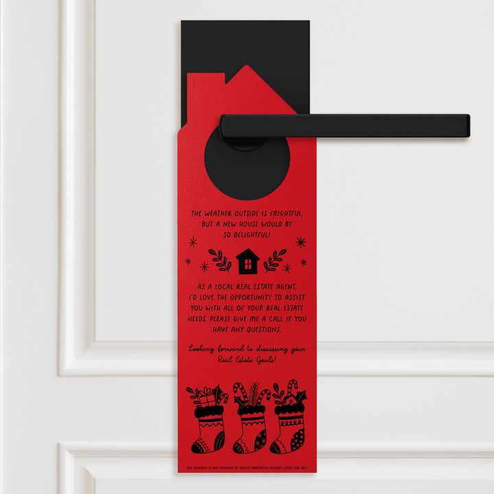 Let Me Help You Find A New Home To Hang Your Stockings Door Hangers Holiday Door Hanger Market Dwellings
