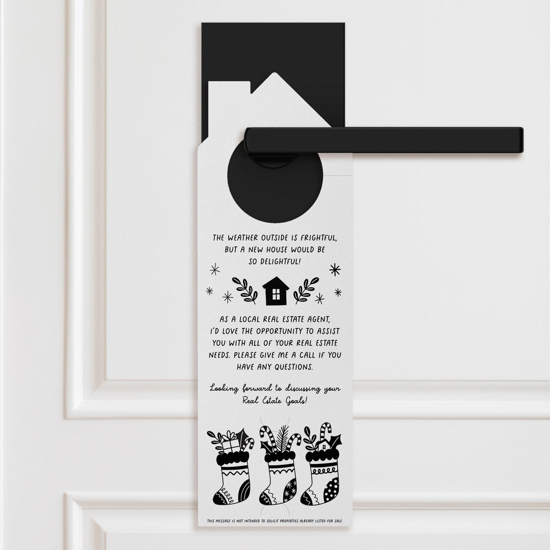 Let Me Help You Find A New Home To Hang Your Stockings Door Hangers Holiday Door Hanger Market Dwellings