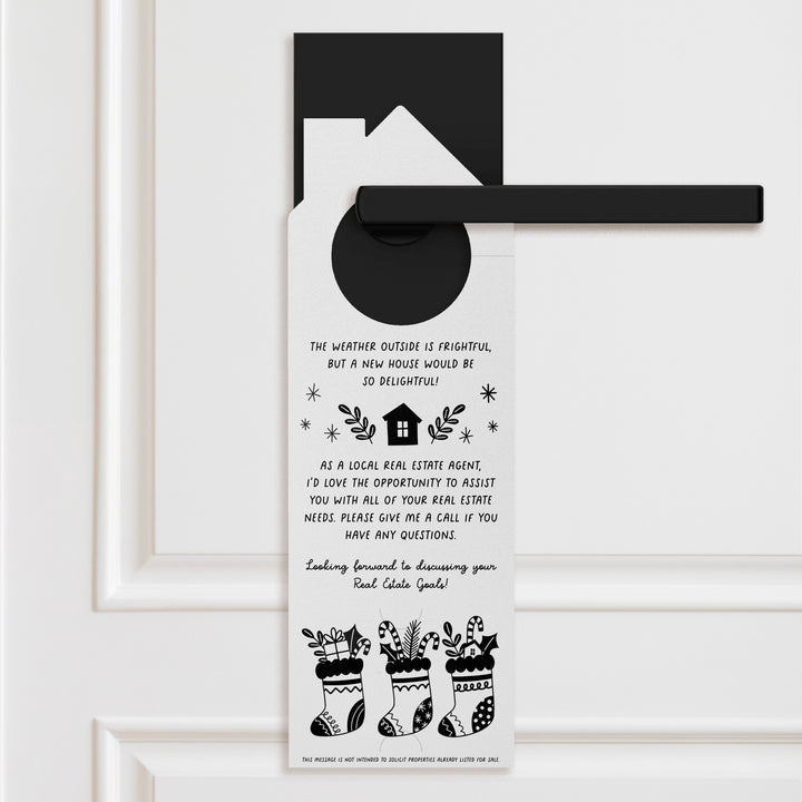 Let Me Help You Find A New Home To Hang Your Stockings Door Hangers Holiday Door Hanger Market Dwellings