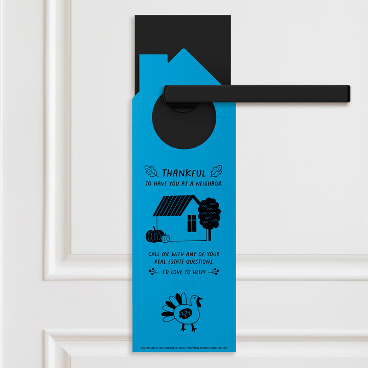 Happy Thanksgiving | Real Estate Neighbor Door Hangers | 115-DH002 Door Hanger Market Dwellings LEMON