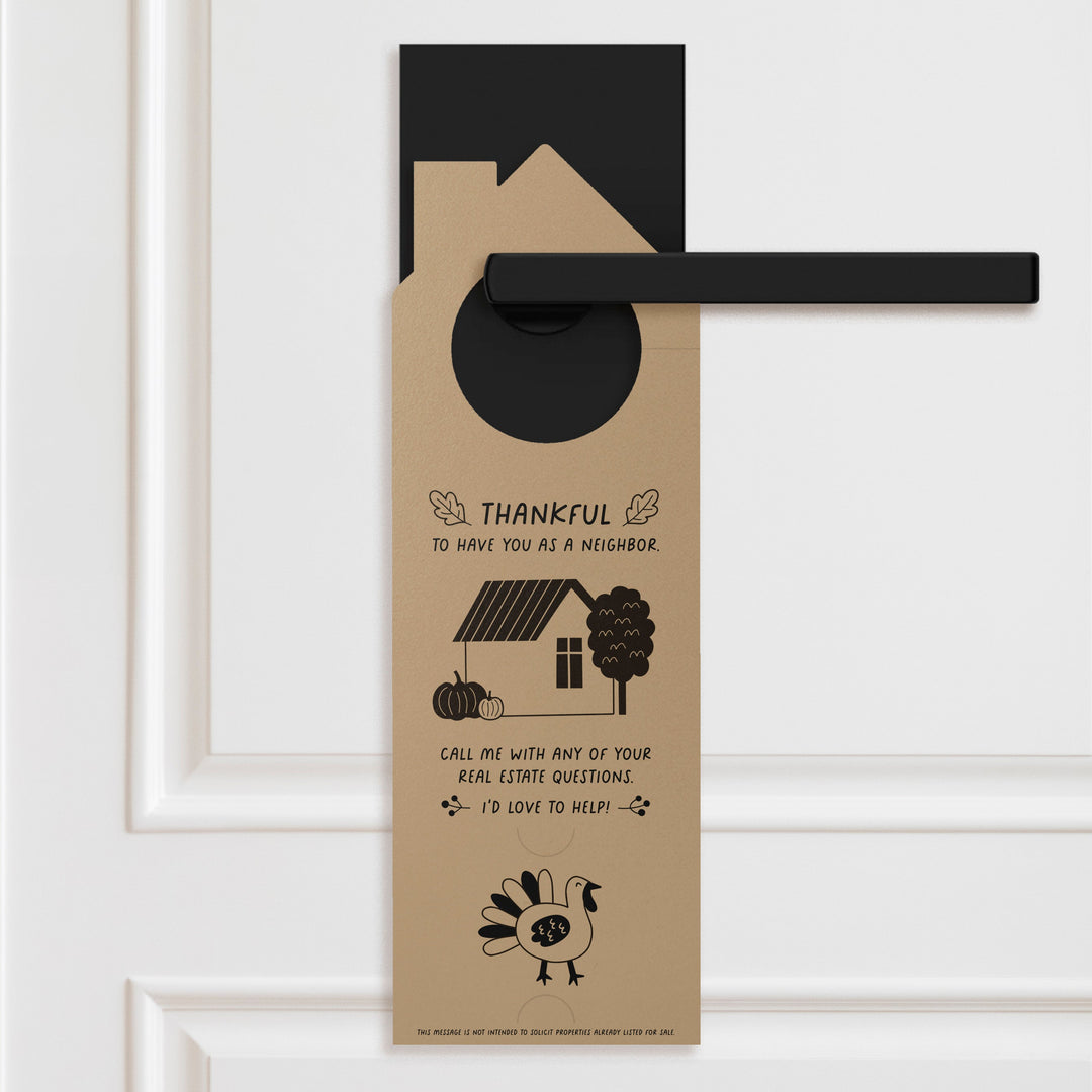 Happy Thanksgiving Neighbor Door Hangers Holiday Door Hanger Market Dwellings