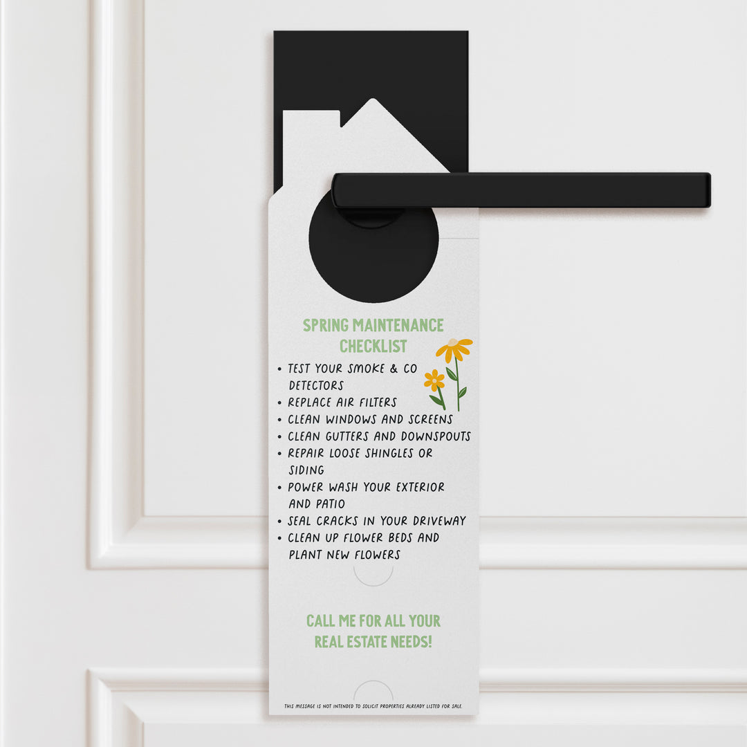 Hello Spring Maintenance Checklist Door Hangers Season Door Hanger Market Dwellings