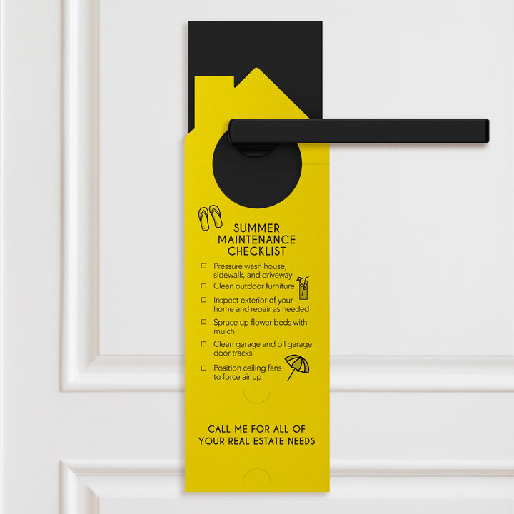 Hello Summer Real Estate Maintenance Checklist Door Hangers Season Door Hanger Market Dwellings