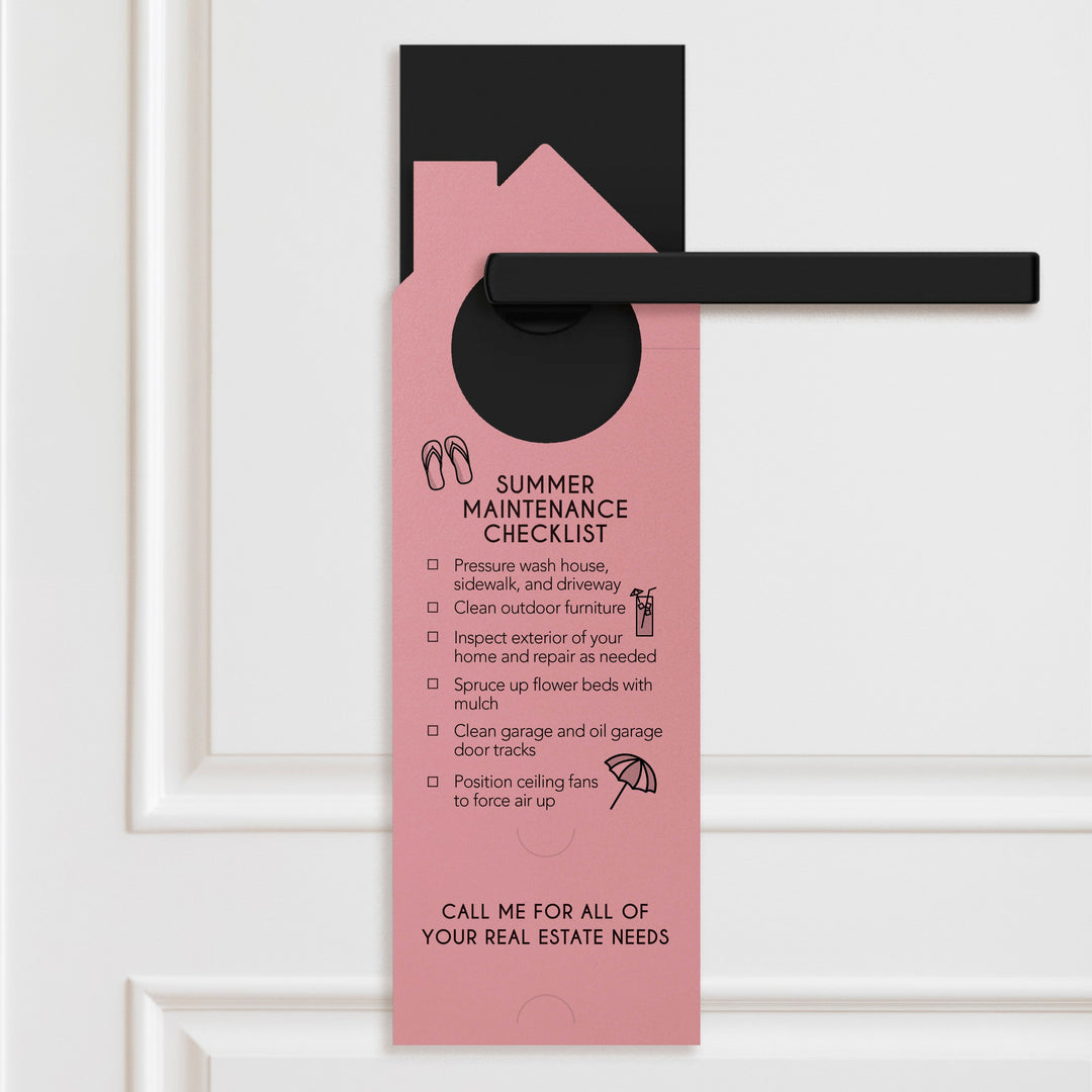 Hello Summer Real Estate Maintenance Checklist Door Hangers Season Door Hanger Market Dwellings
