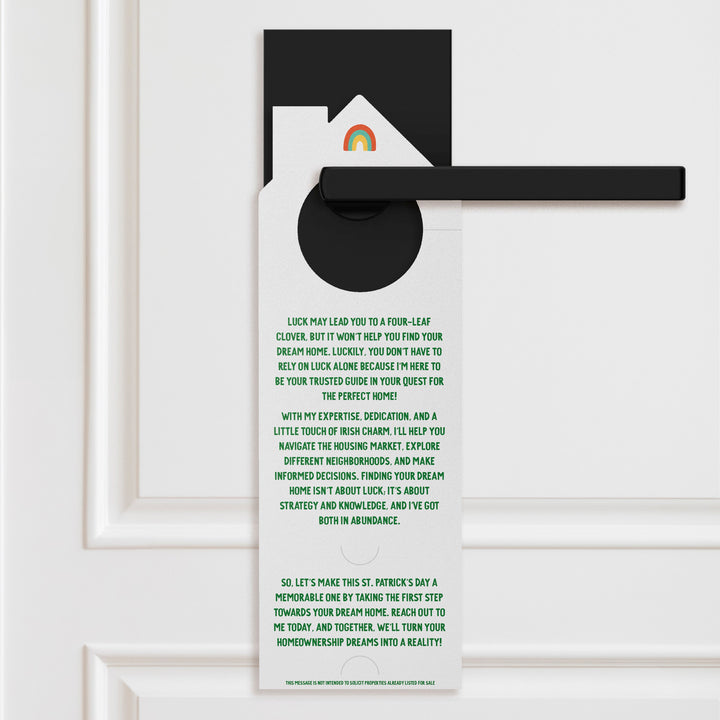 Luck Won't Help You Find Your Dream Home, But I Will! Door Hangers Holiday Door Hanger Market Dwellings