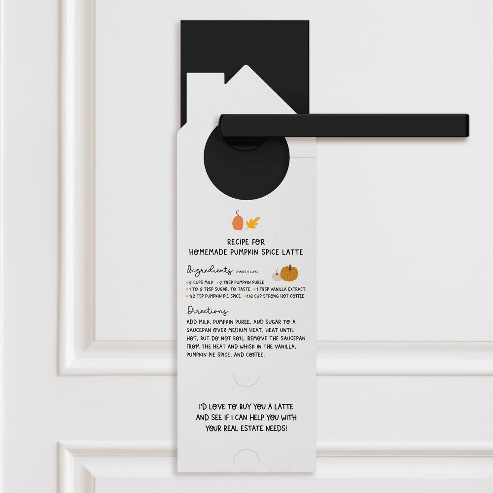 Pumpkin Spice Latte Recipe Door Hangers Season Door Hanger Market Dwellings