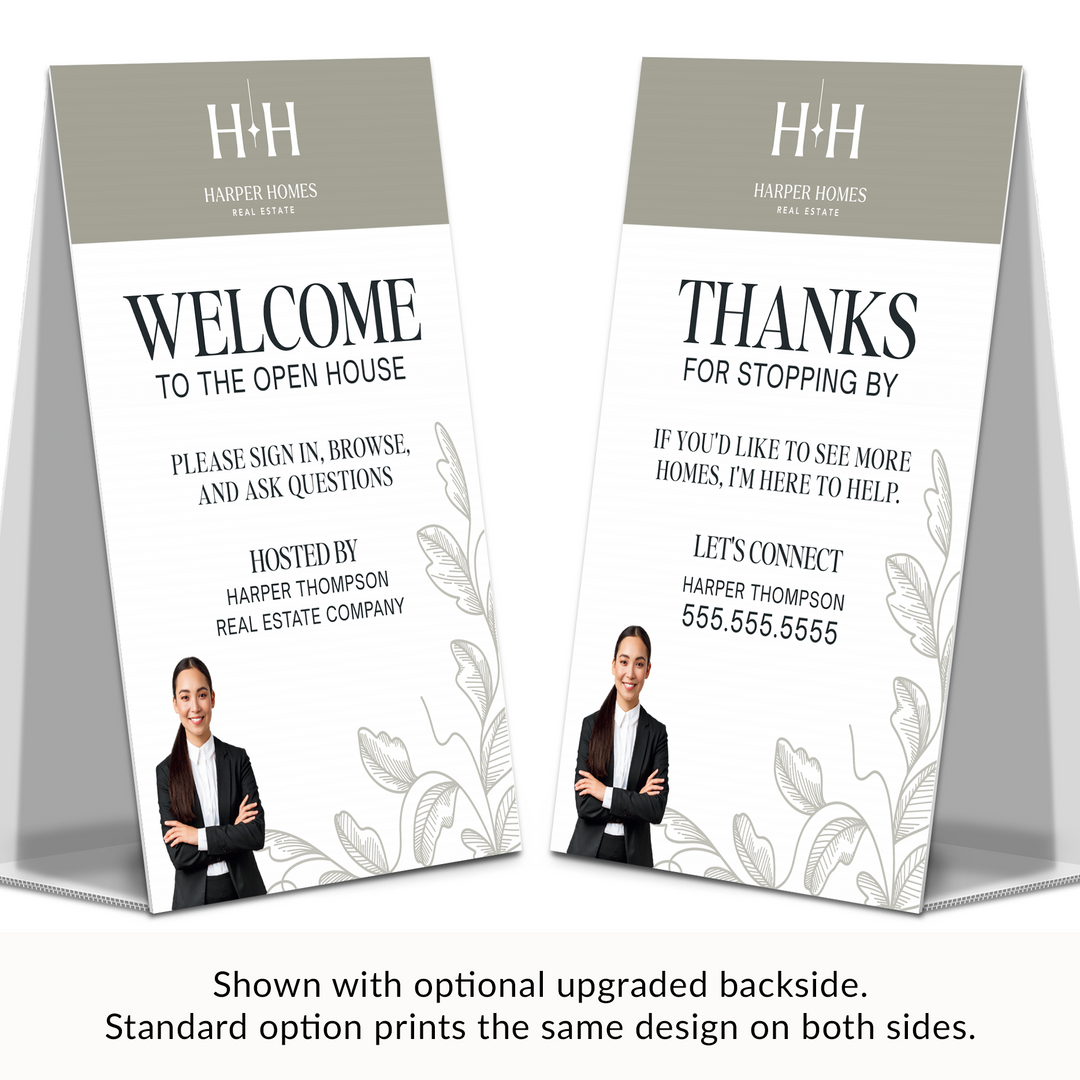 Corrugated A-Frame Sign Directional Sign Market Dwellings Different Design on Back