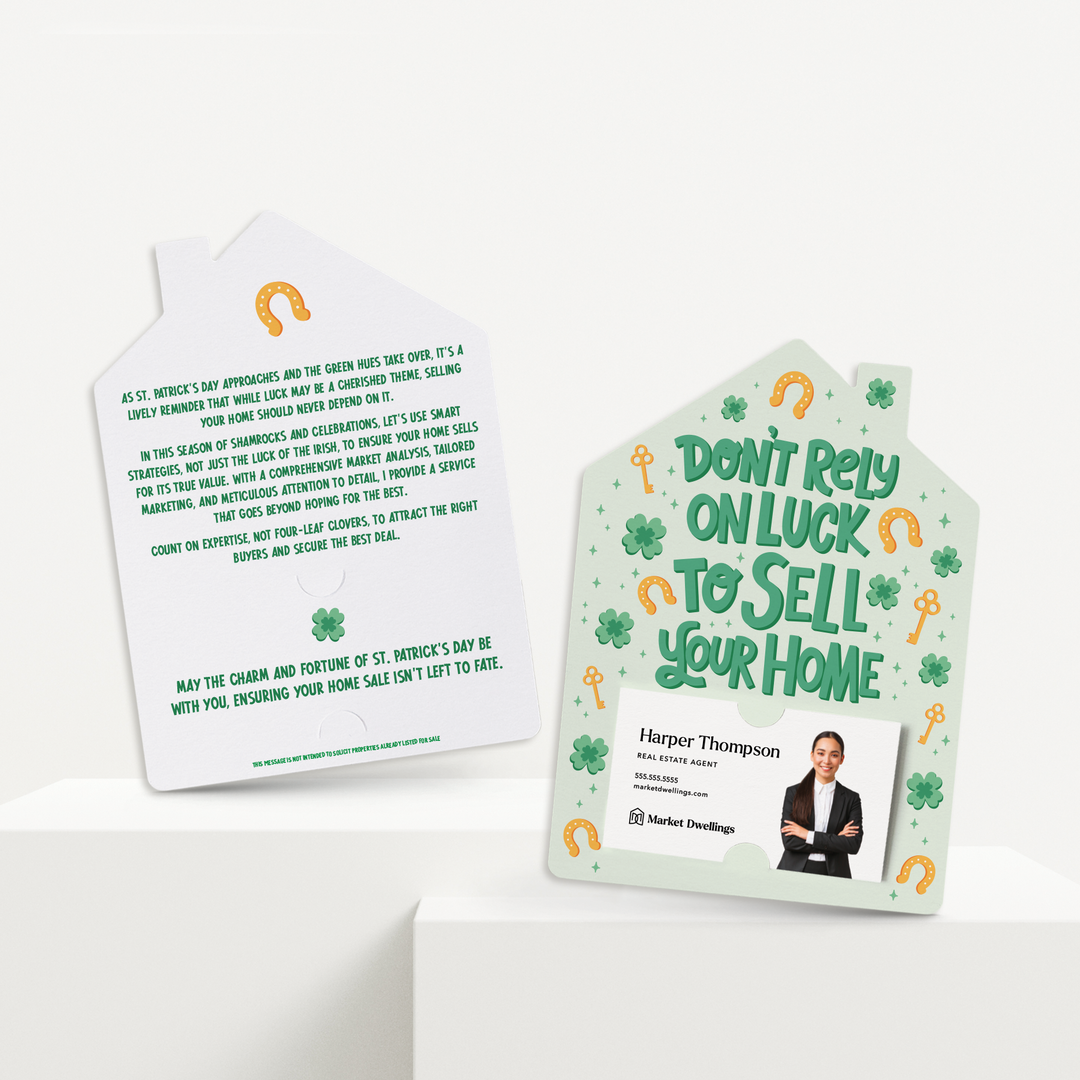 Set of Don't Rely On Luck To Sell Your Home | St. Patrick's Day Mailers | Envelopes Included | M249-M001 Mailer Market Dwellings