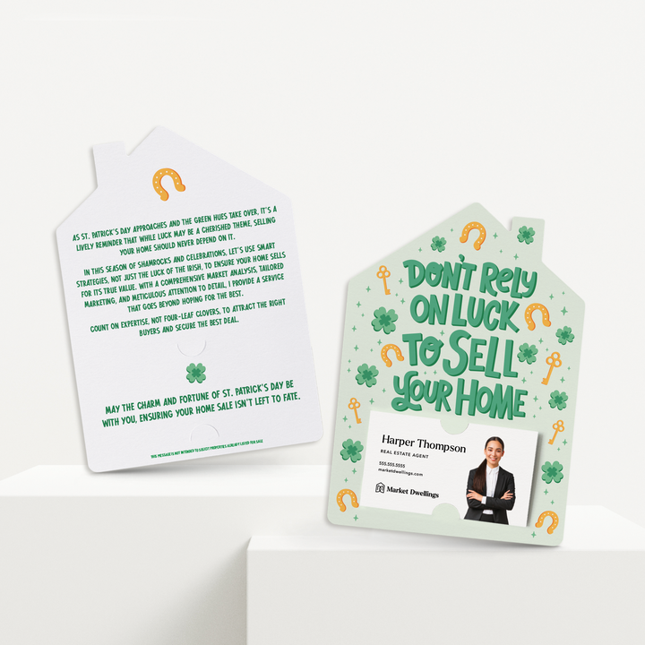 Set of Don't Rely On Luck To Sell Your Home | St. Patrick's Day Mailers | Envelopes Included | M249-M001 Mailer Market Dwellings