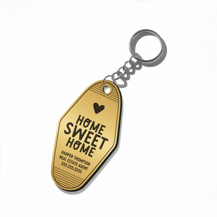 Customizable Home Sweet Home Keychains Keychain Market Dwellings GOLD SILVER
