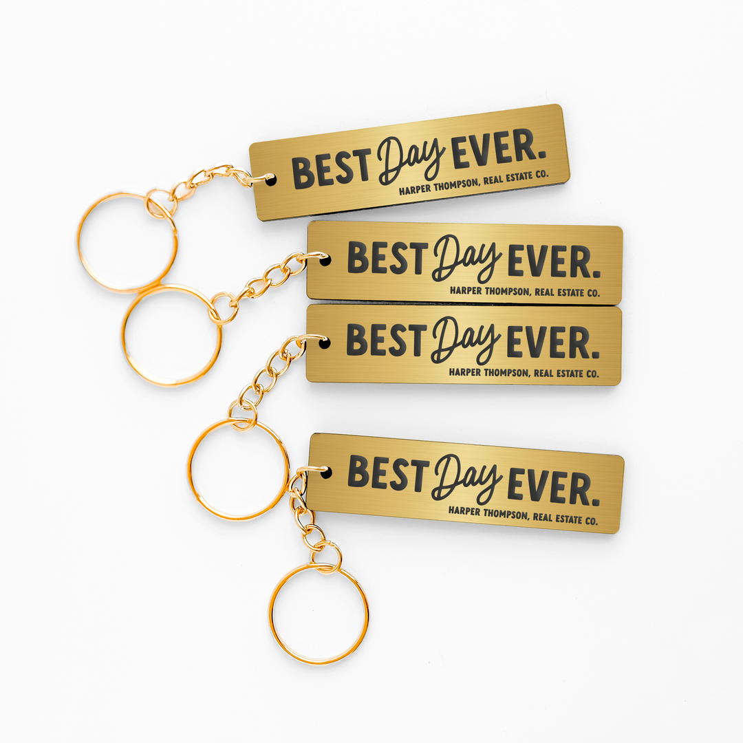 Customizable Best Day Ever Keychains Keychain Market Dwellings GOLD GOLD
