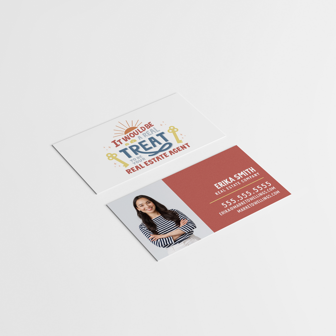 It Would Be a Real Treat to Be Your Real Estate Agent | Business Cards | BC-02 Business Cards Market Dwellings