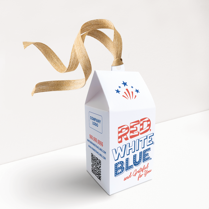 Red, White, Blue and Grateful For You 4th Of July Pop By Box | Real Estate | 62-BX1-AB Holiday Pop By Box Market Dwellings WHITE