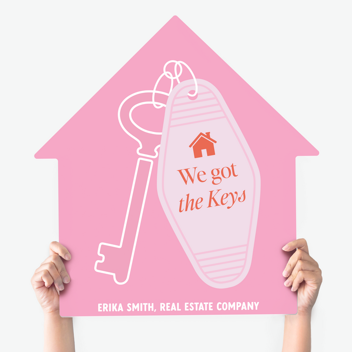 Customizable | We Got The Keys House Sign | Photo Prop | DSY-20-AB House Sign Market Dwellings PINK SHERBET