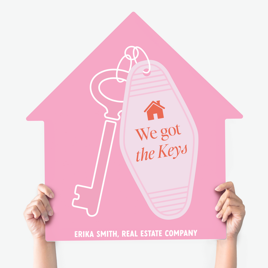 Customizable | We Got The Keys House Sign | Photo Prop | DSY-20-AB House Sign Market Dwellings PINK SHERBET