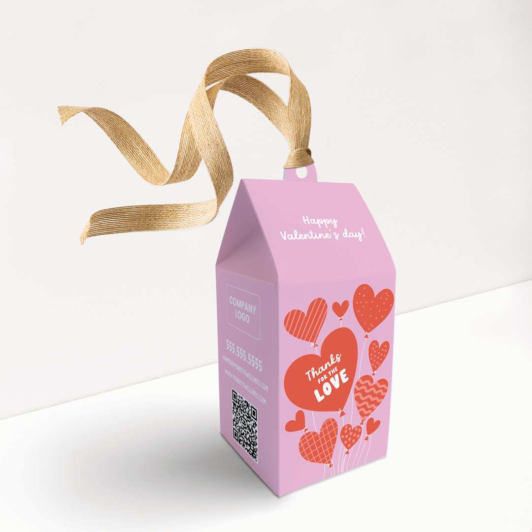 Thanks For The Love Valentine's Day Pop By Box | Real Estate | 34-BX1-AB Holiday Pop By Box Market Dwellings SOFT PINK