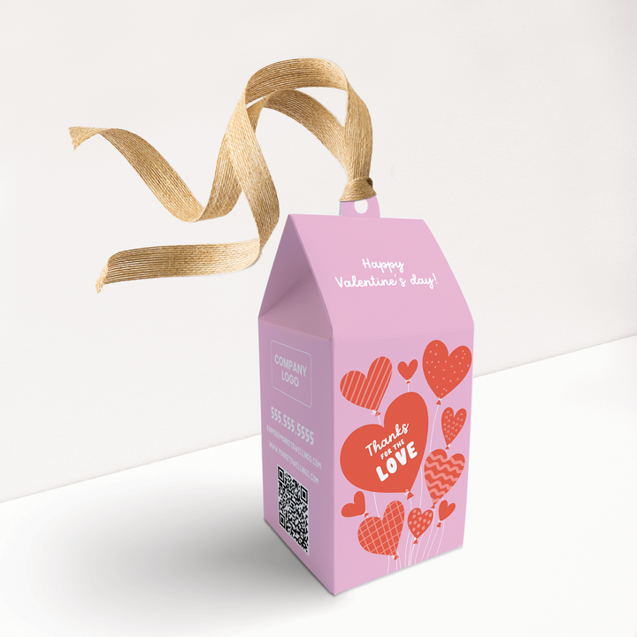 Thanks For The Love Valentine's Day Pop By Box | Real Estate | 34-BX1-AB Holiday Pop By Box Market Dwellings SOFT PINK