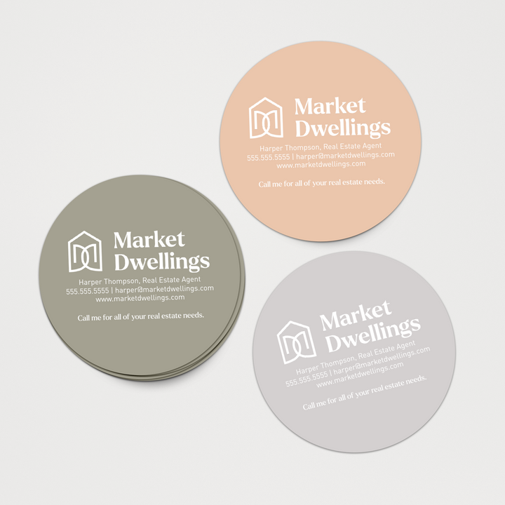 Customizable | Logo Circle Magnets | DSM-23 Magnet Market Dwellings