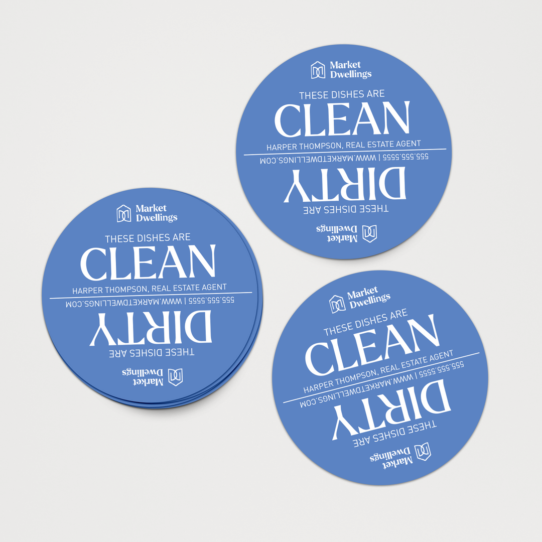Customizable | Clean/Dirty Dishwasher Magnets | DSM-22 Magnet Market Dwellings