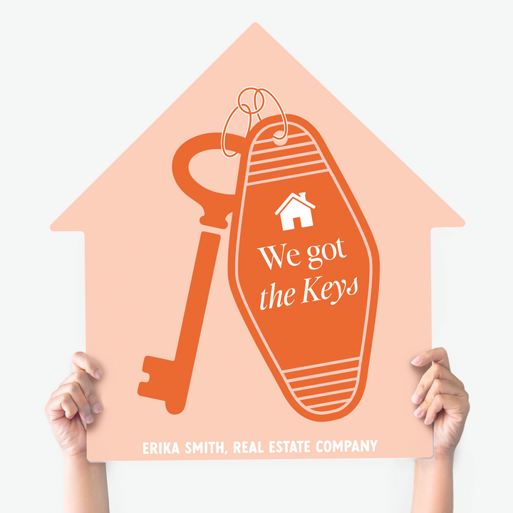 Customizable | We Got The Keys House Sign | Photo Prop | DSY-20-AB House Sign Market Dwellings ORANGE