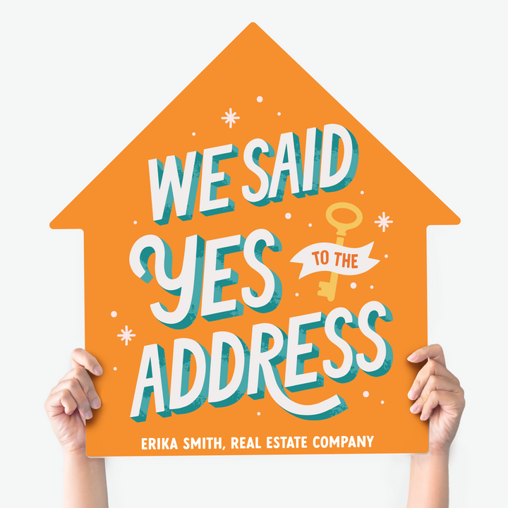 Customizable | We Said Yes To The Address House Sign | Photo Prop | DSY-19-AB House Sign Market Dwellings ORANGE